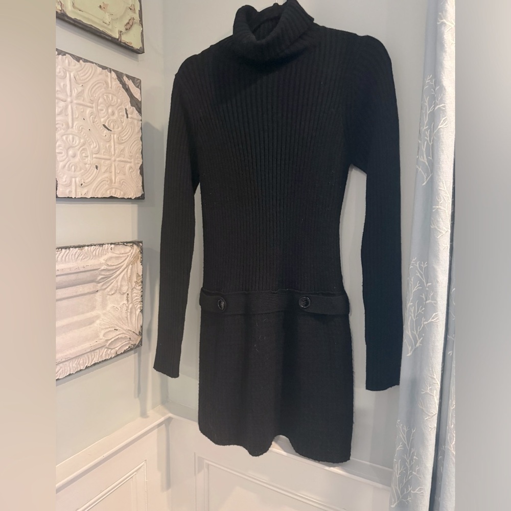 Classic Pretty 🤍JJ Always Black Turtleneck Sweater Dress Size L